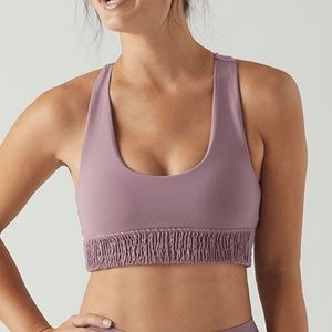 GLYDER NWT WISTFUL MAUVE BLOSSOM SPORTS BRA EXTRA SMALL